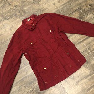 Duluth Trading Women Jacket Cotton Burgundy Snap Button Size Medium